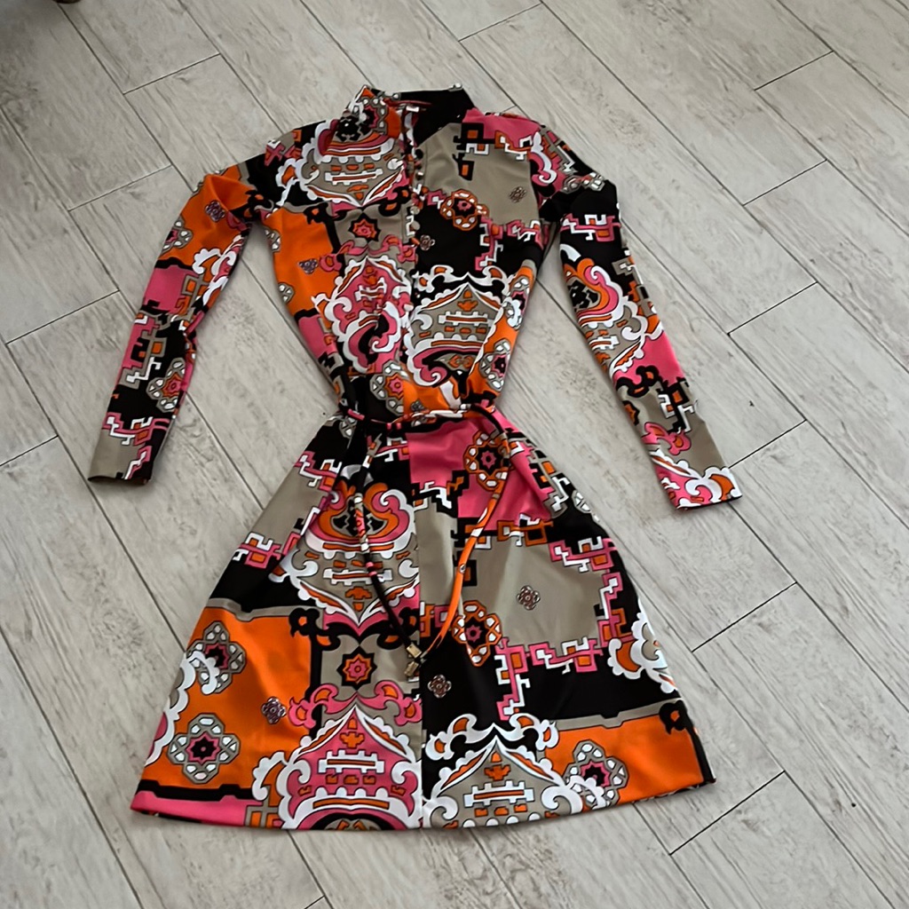 Rare Geometric Dress Size Small Multicolored Italian Made